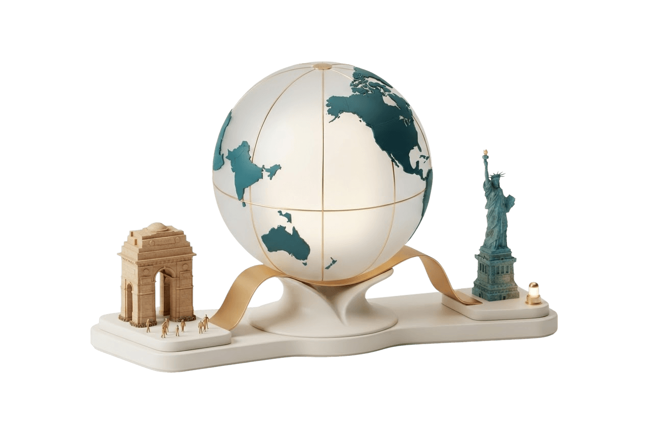 India and United States global journey artwork